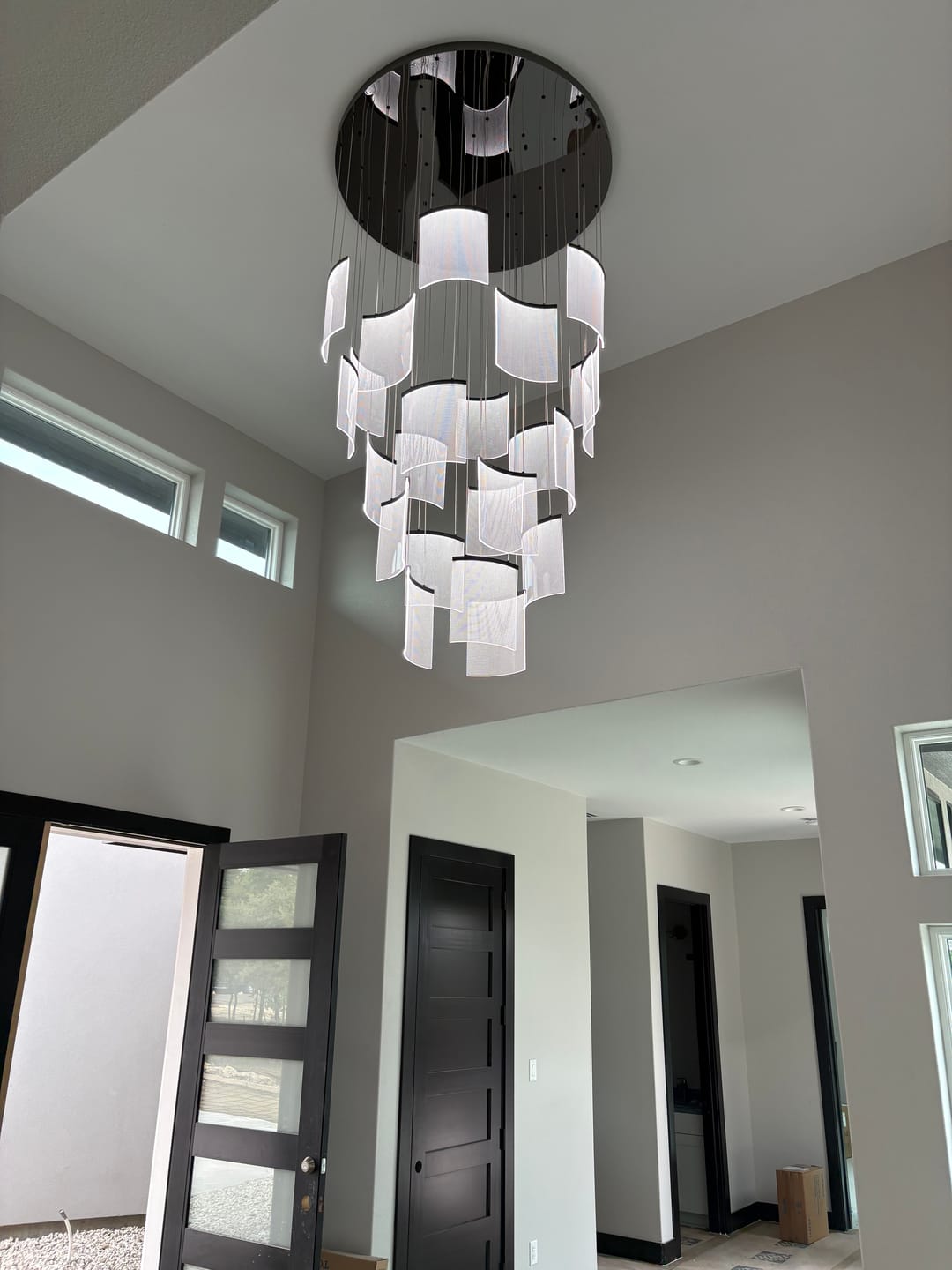 Customer photo review of Nordic Ceiling Stair Chandelier Gold/Black