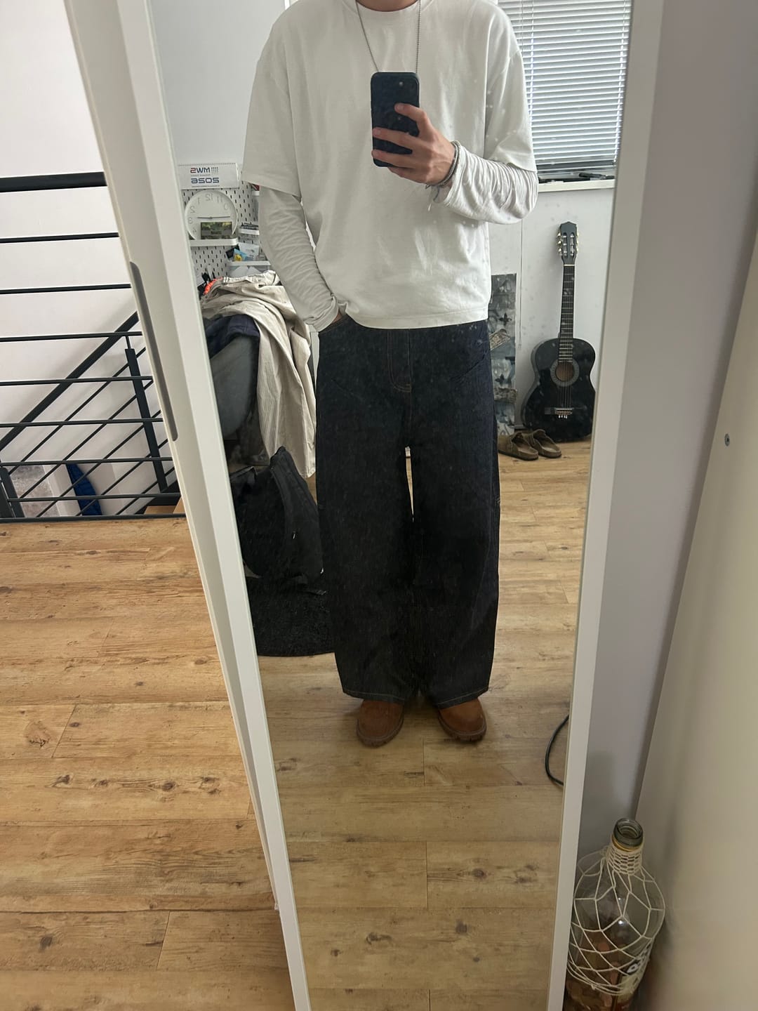 Customer photo review of Raw Baggy Denim Jeans Blue