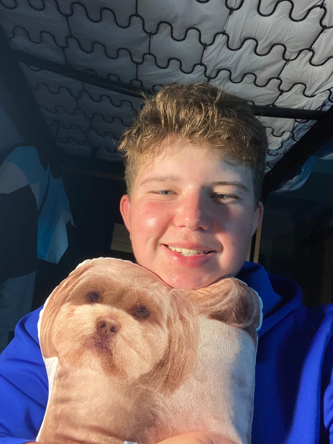 Customer photo review of Custom Dog Shaped Memorial Pillow for Pet Owners from Your Pet Picture