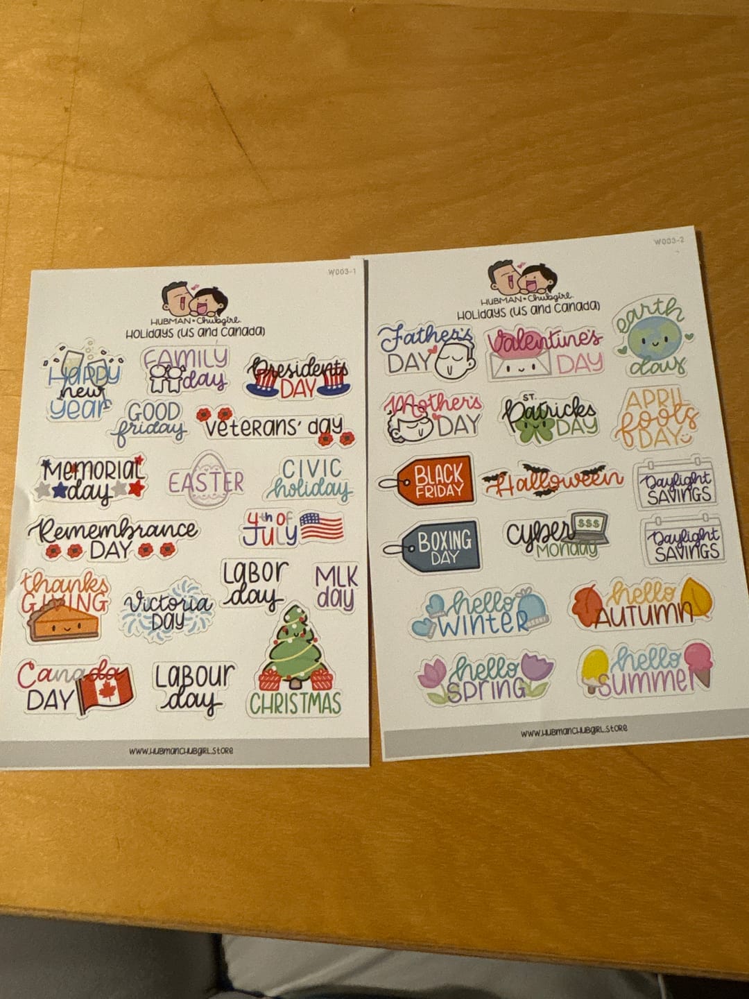 Customer photo review of Holidays Planner Stickers Set