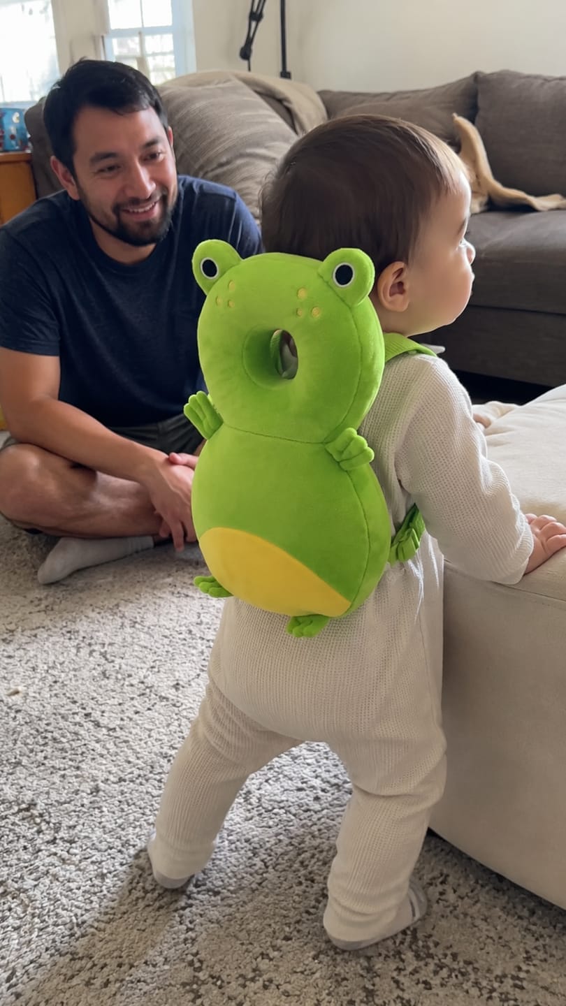 Customer photo review of Little Bloom™ Winged Head Cushion — for Wobbly First Steps