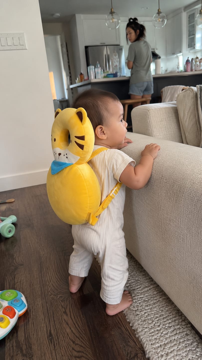 Customer photo review of Little Bloom™ Winged Head Cushion — for Wobbly First Steps