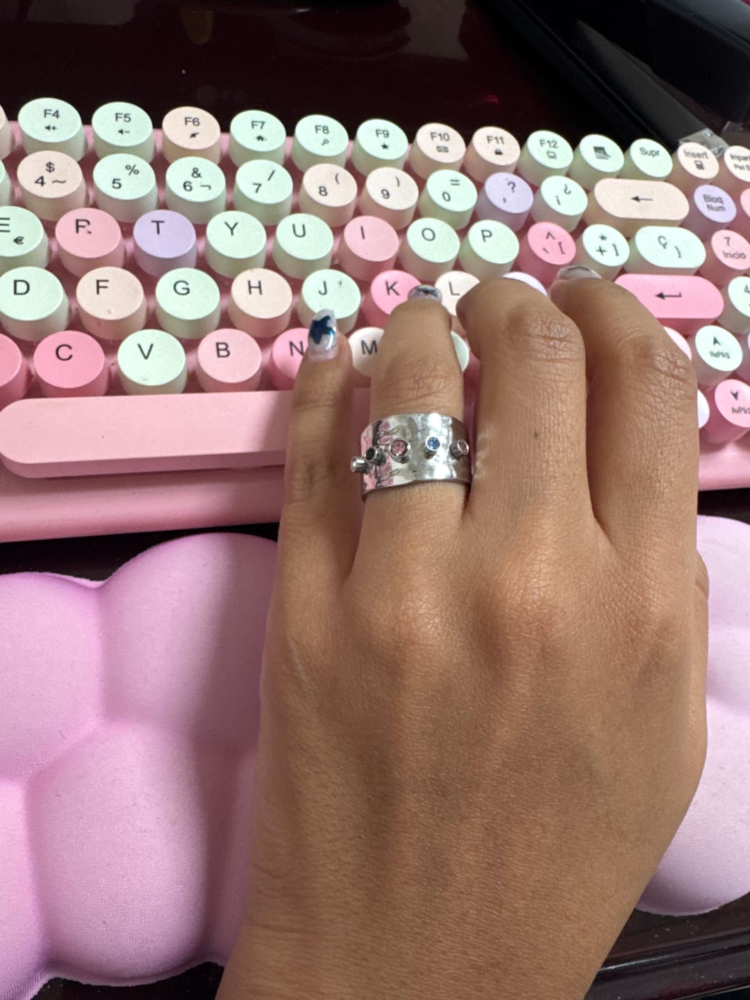 Customer photo review of Anillo Ajustable Confetina Plata