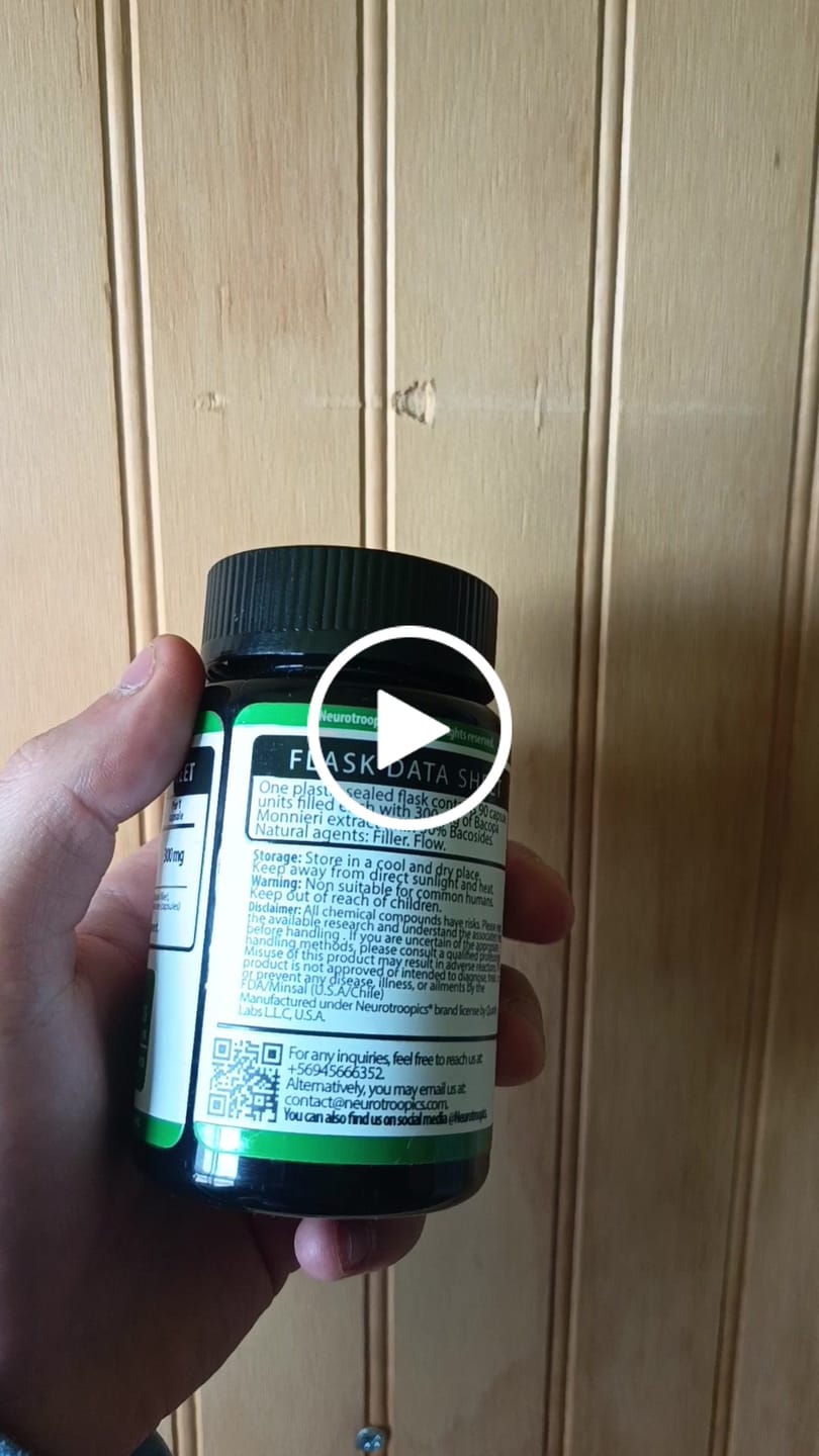 Customer video review of Bacopa monnieri - 300 mg (mín. 50% bacósidos)
