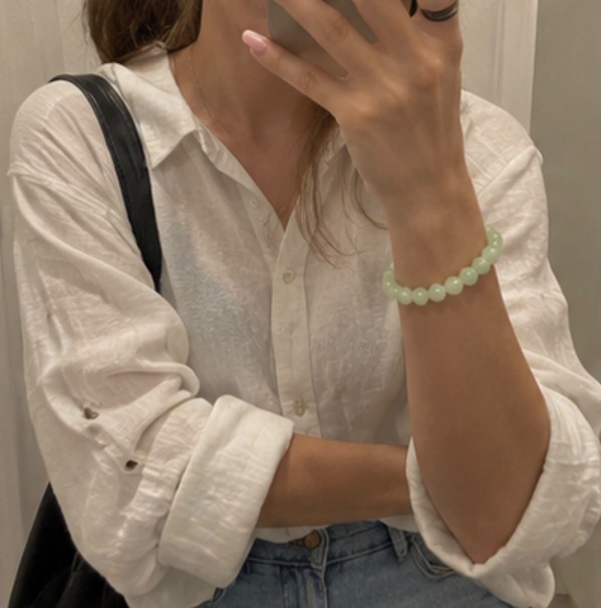 Customer photo review of CosmoGem™ Pulsera de Jade Natural Premium