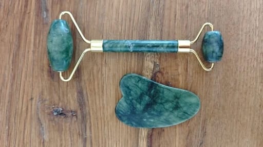 Customer photo review of Jade Roller & Gua Sha Set