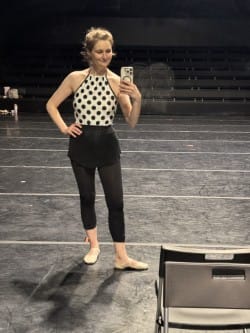Customer photo review of Women's Eastbourne Tie-Neck Ballet Leotard - White with Black Polka Dots