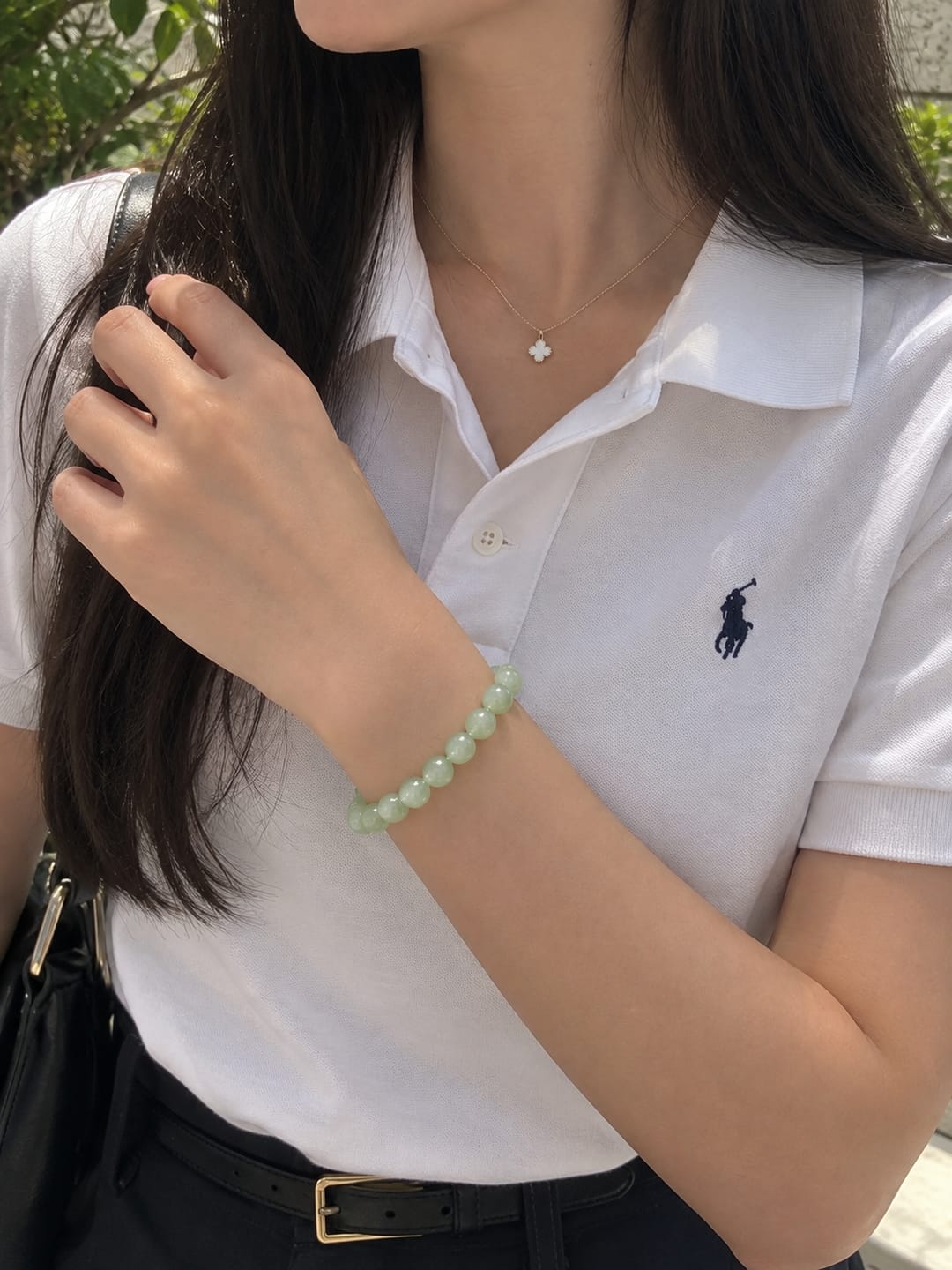 Customer photo review of CosmoGem™ Pulsera de Jade Natural Premium