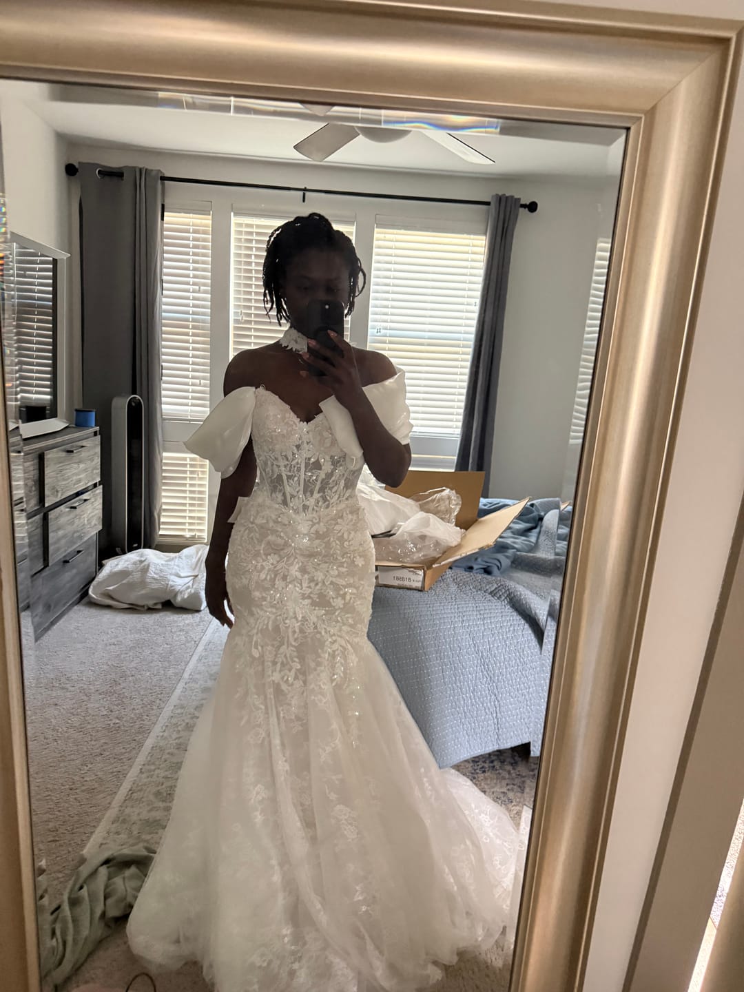Customer photo review of ANDREA & LEO WL031 Detachable Wings Mermaid Wedding Gown
