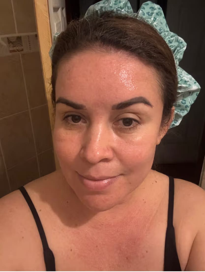 Customer photo review of Salmon PDRN Pink Collagen Jelly Gel Mask