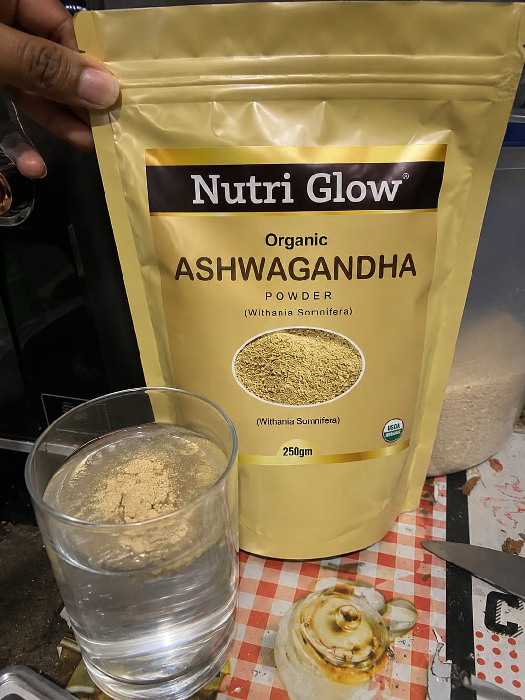 Customer photo review of Nutri Glow Organic Ashwagandha Powder 250g