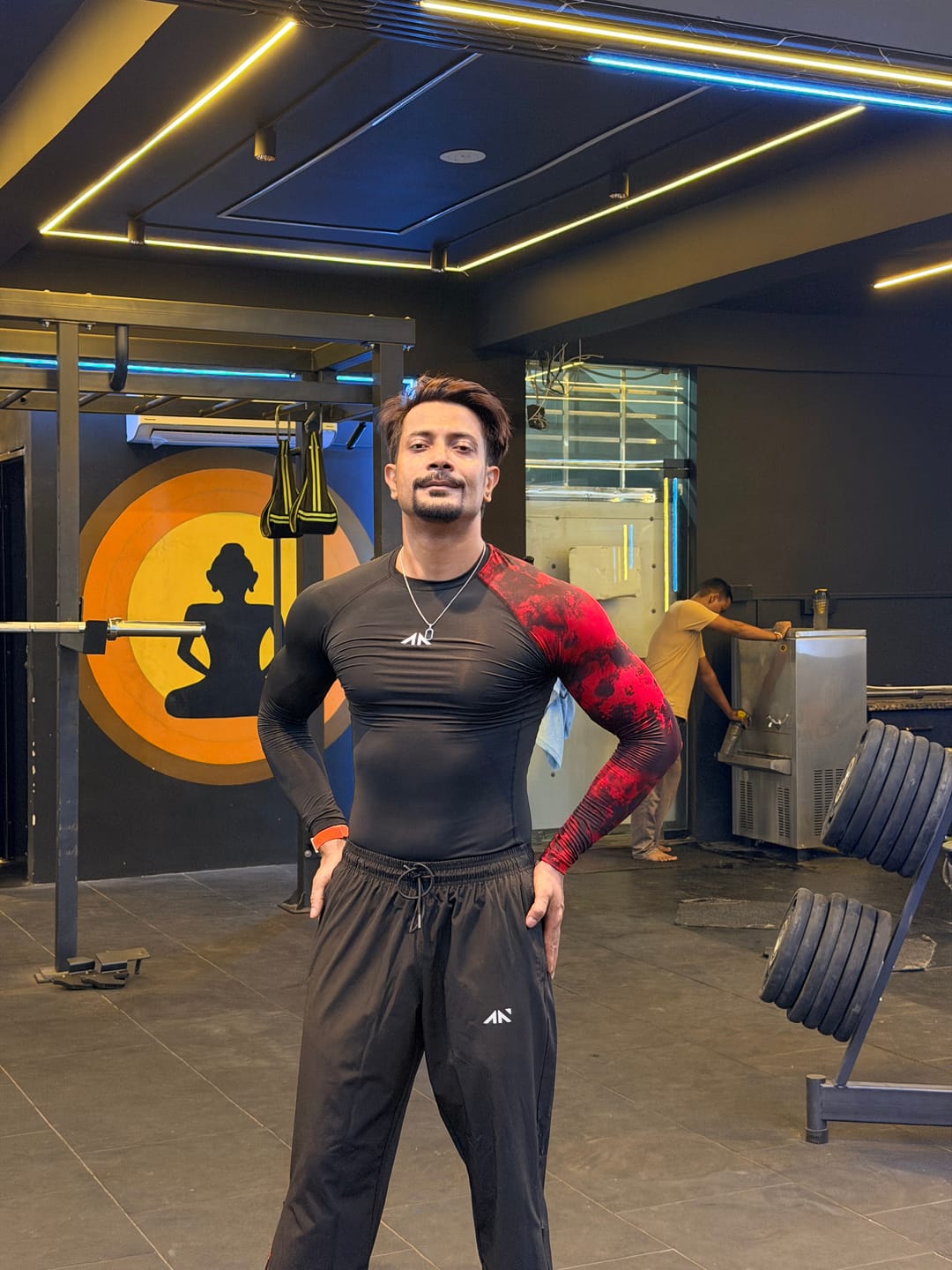 Customer photo review of Critical Compression Tshirt Black Red