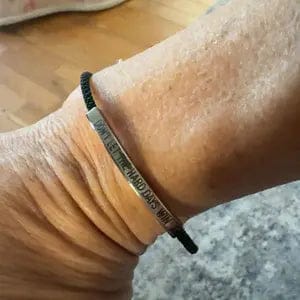 Customer photo review of FuAttract Don't Let The Hard Days Win Stainless Steel Engraved Tube Braided Courage Bracelet