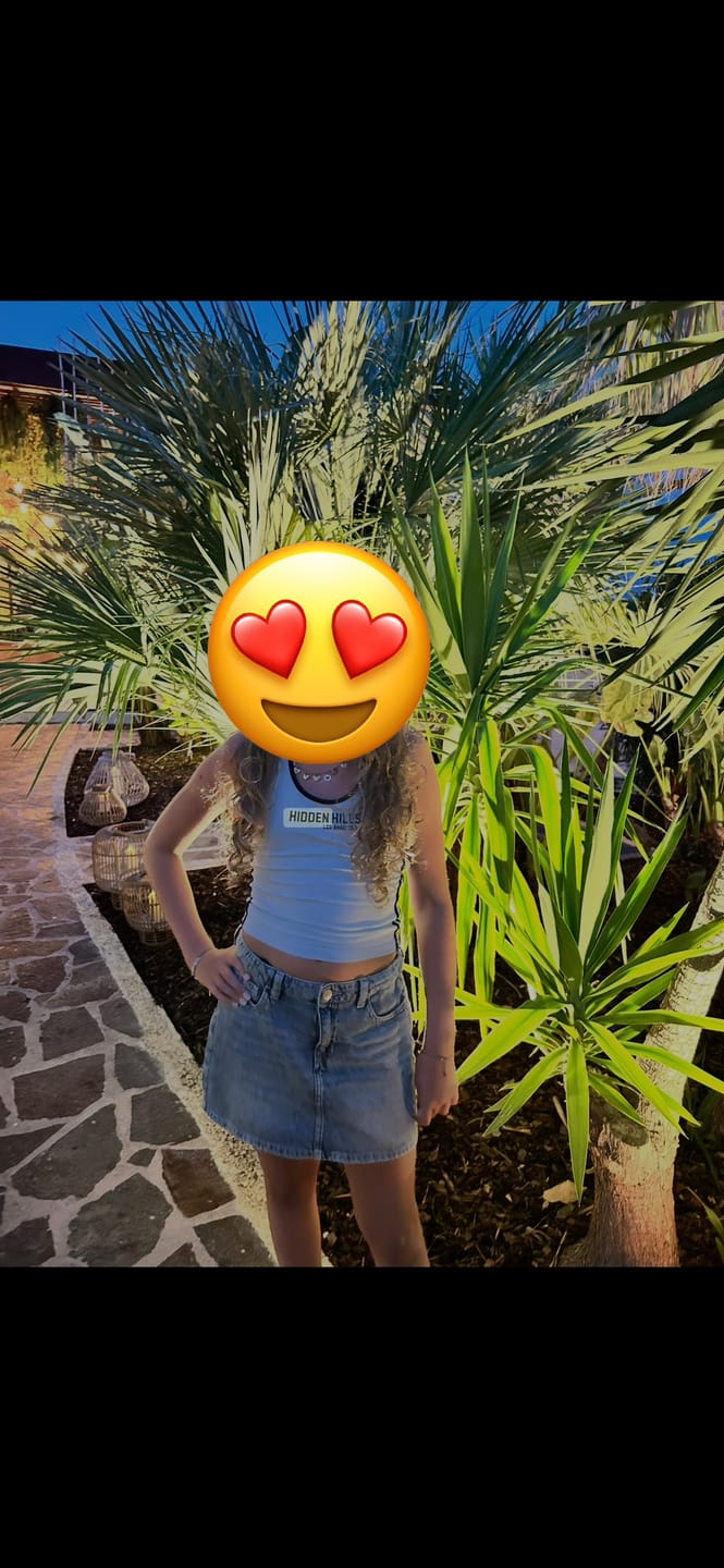 Customer photo review of STRIPED HALTER TOP LIGHT BLUE/NAVY
