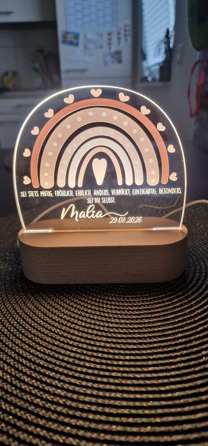 Customer photo review of Nachtlicht Kinder personalisiert - Kinder Regenbogen