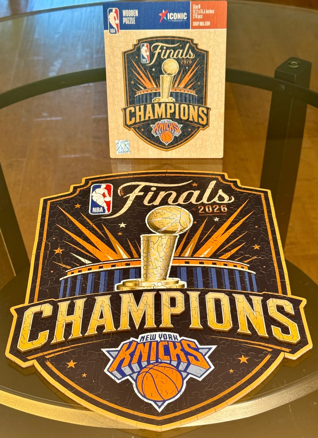 Customer photo review of New York Knicks™ 2026 NBA Champions Wooden Puzzle