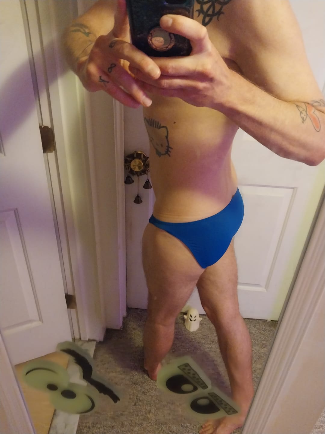 Customer photo review of Men’s Breathable Mesh Swim Briefs with Removable Pad