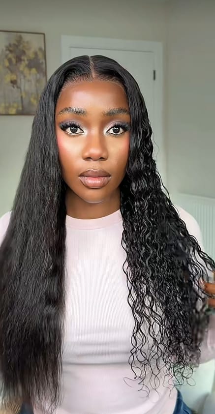 Customer photo review of Wavymy 2-in-1 Straight to Wave Wear Go Glueless 7x5 Lace Wig 180% Density Human Hair Wig