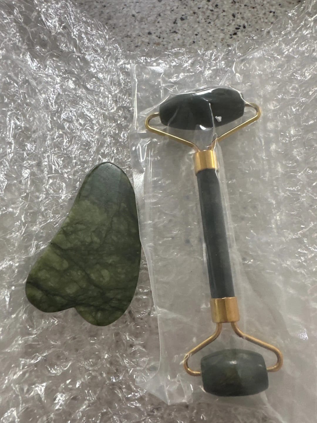 Customer photo review of Jade Roller & Gua Sha Set