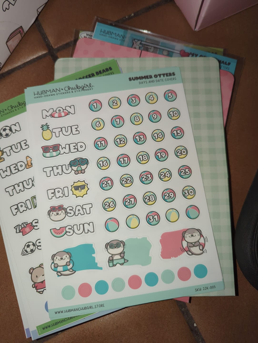 Customer photo review of Summer Otters Days and Date Covers