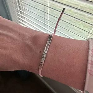 Customer photo review of FuAttract Don't Let The Hard Days Win Stainless Steel Engraved Tube Braided Courage Bracelet