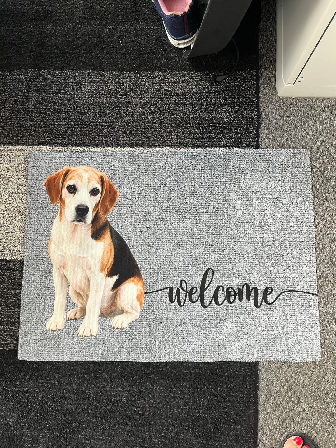 Customer photo review of Welcome with Pet Portrait - Personalised Doormat