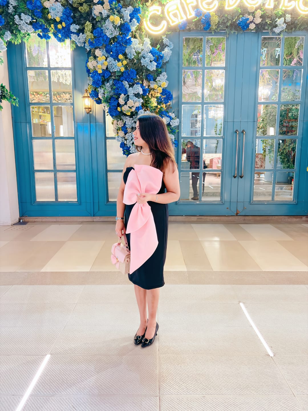 Customer photo review of Revy Strapless Midi Dress