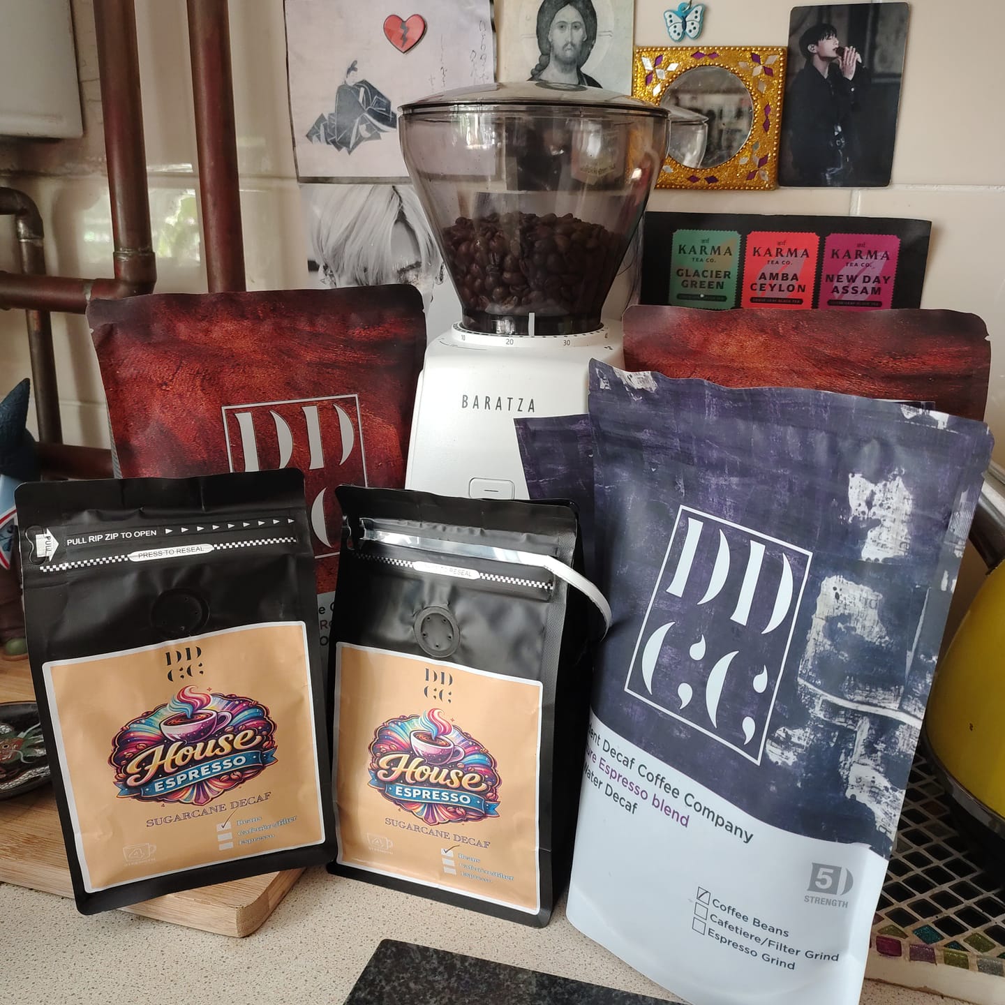 Customer photo review of Decadent Decaf's Espresso House Blend - Sugarcane Decaf Coffee Process - Strength 4