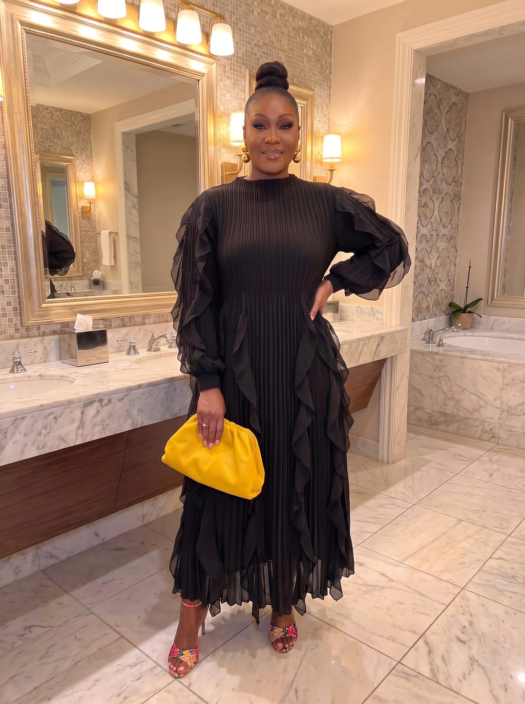 Customer photo review of Midnight Pleated Dress