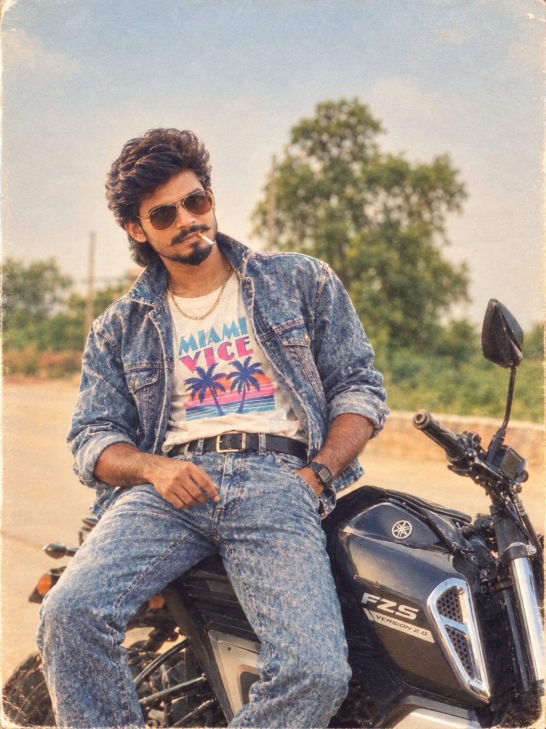 Customer photo review of Light Blue Ombre Denim Shirt