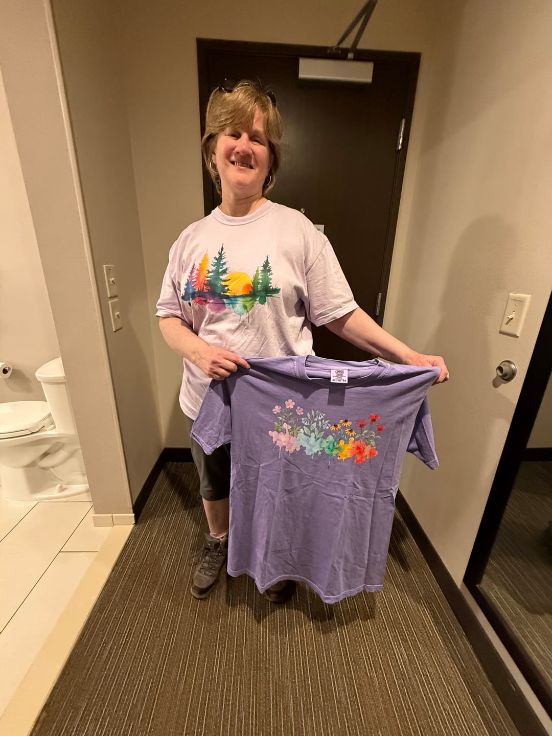 Customer photo review of Watercolor Shenandoah Wildflowers Cotton T-Shirt