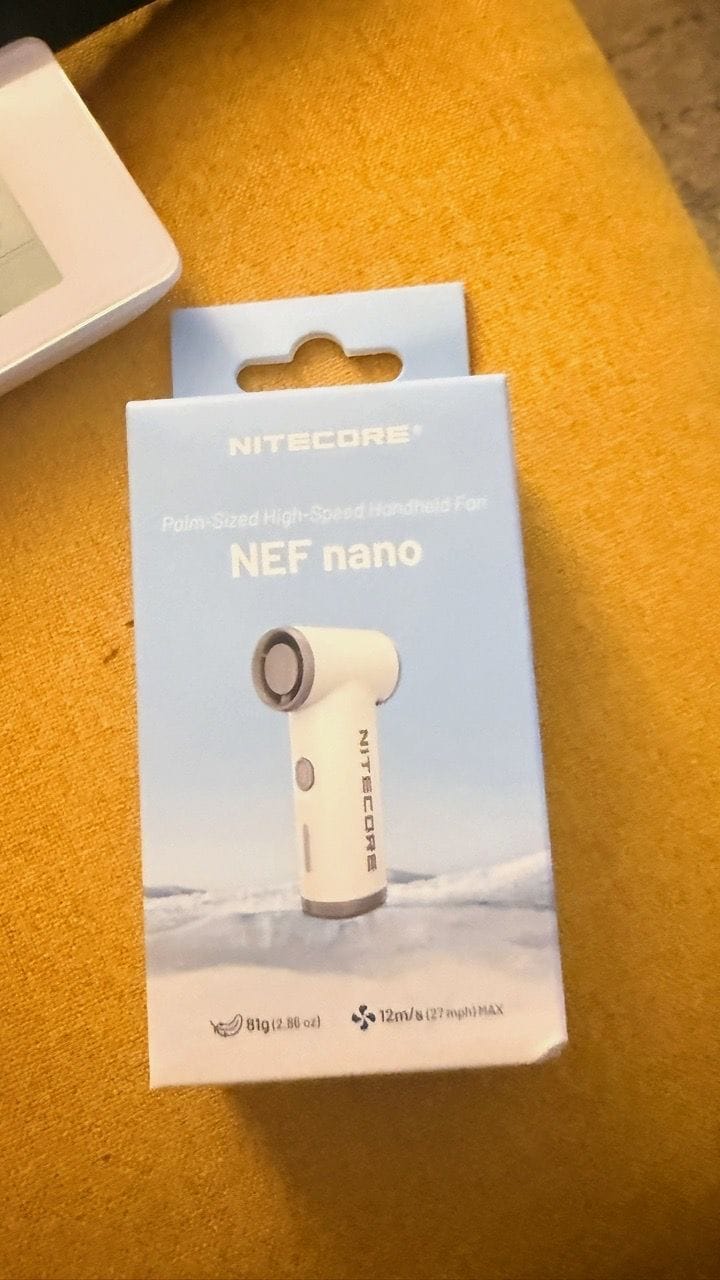 Customer photo review of NEF Nano - Palm-Sized High-Speed Handheld Fan