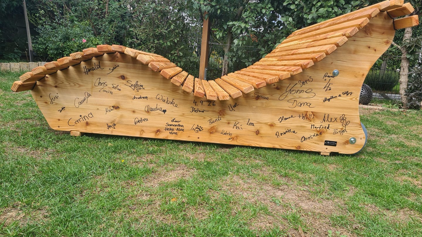 Customer photo review of Himmelsliege ,,Eibsee" Relaxliege aus Lärchenholz mit Rädern  ‍