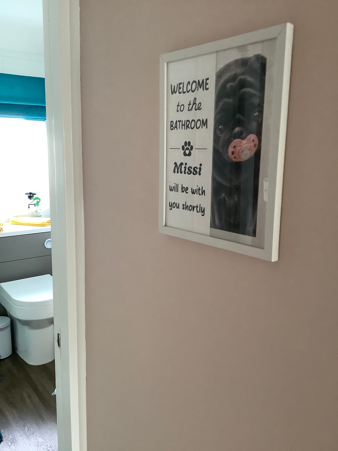 Customer photo review of Pet Will Be With You Shortly - Personalised Poster