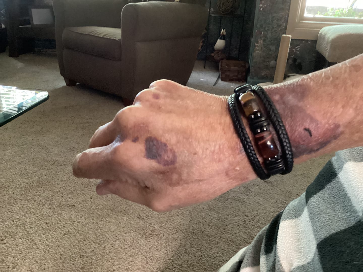 Customer photo review of FuAttract Wealth & Protection Tiger's Eye Leather Bracelet