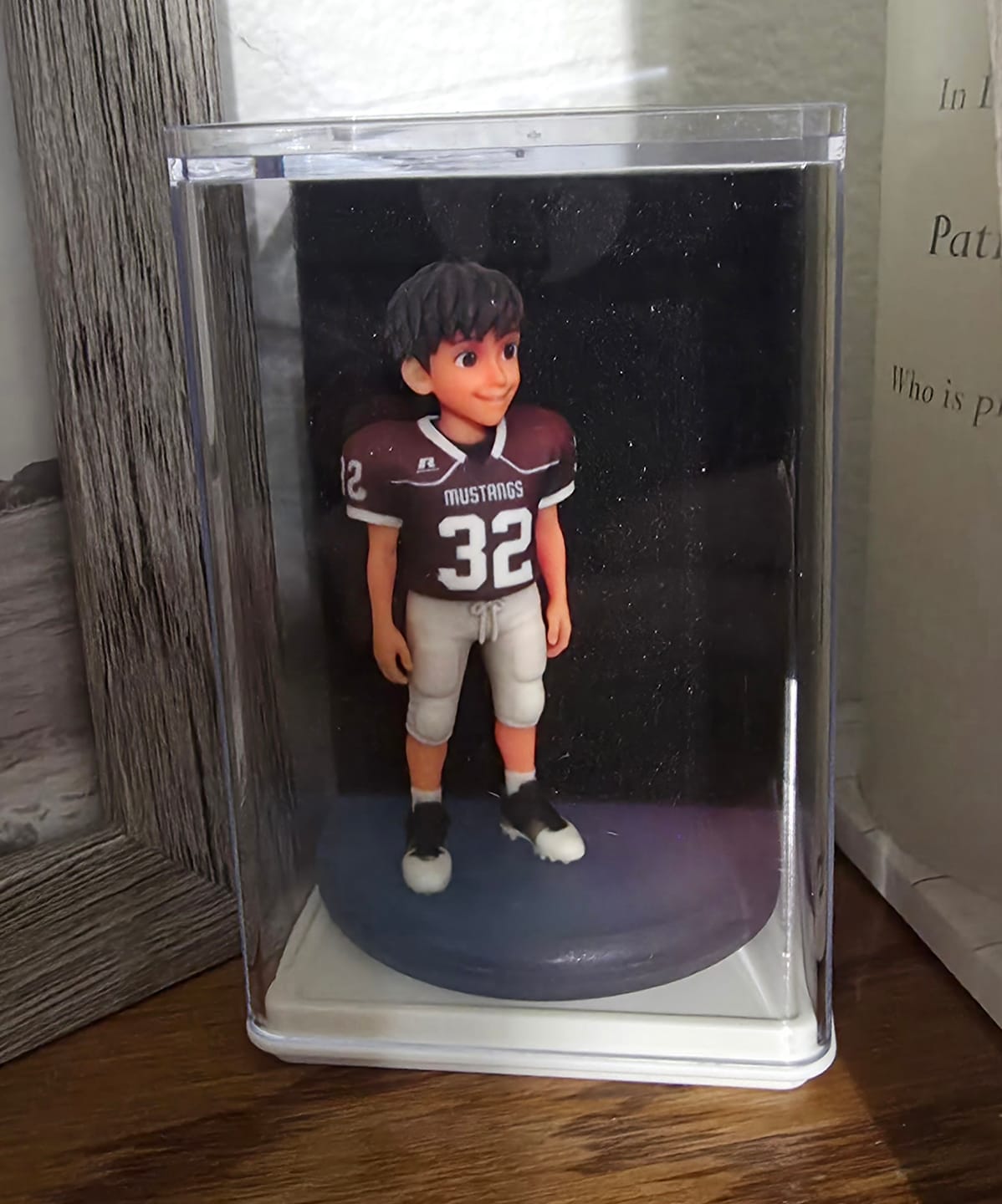 Customer photo review of Custom Dad & Pet Figurine - Personalized 3D Figurine from Photo, Handcrafted Mini Fishing Keepsake, Father's Day Gift for Him