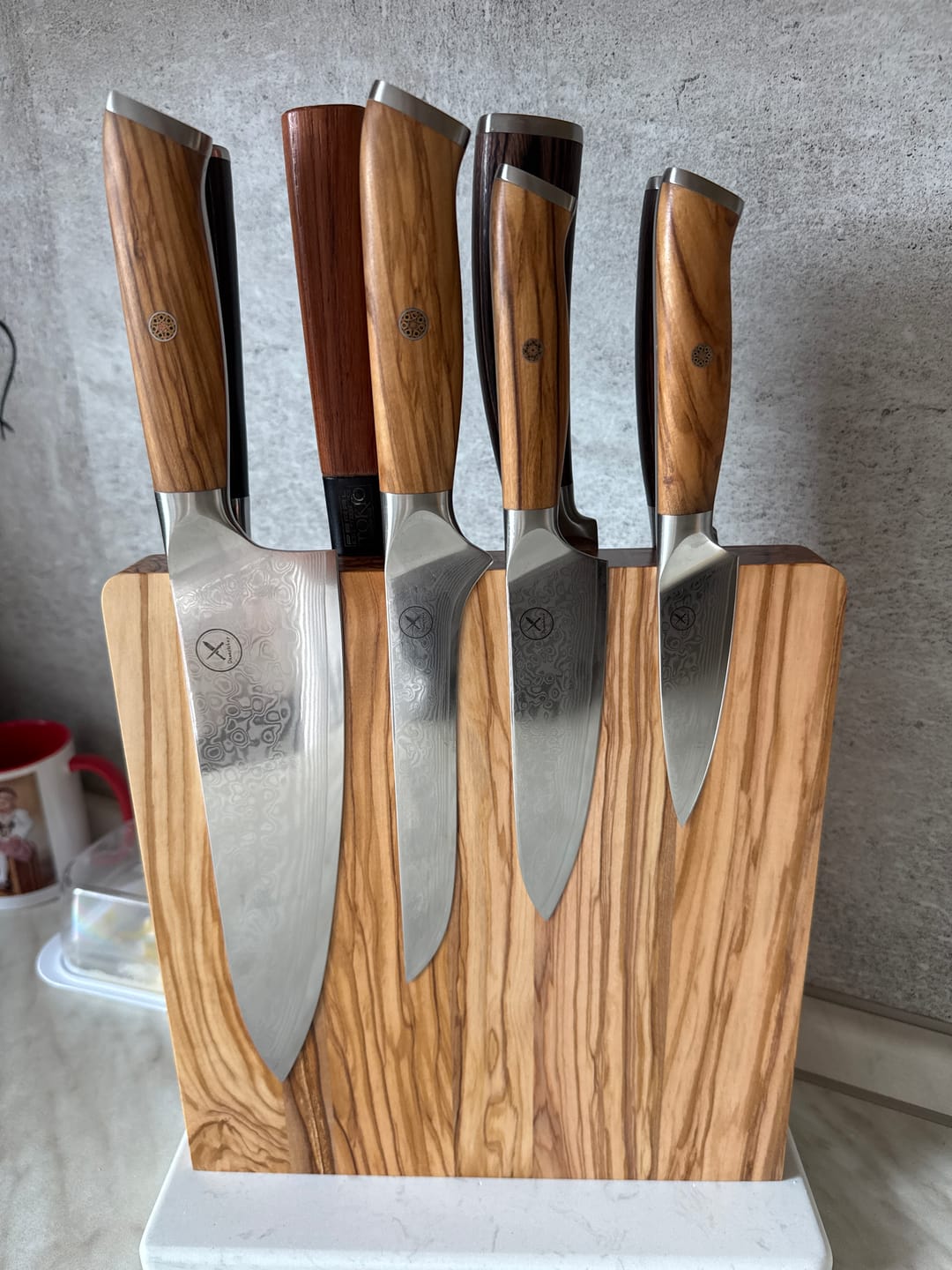 Customer photo review of Damast Ausbeinmesser Olive