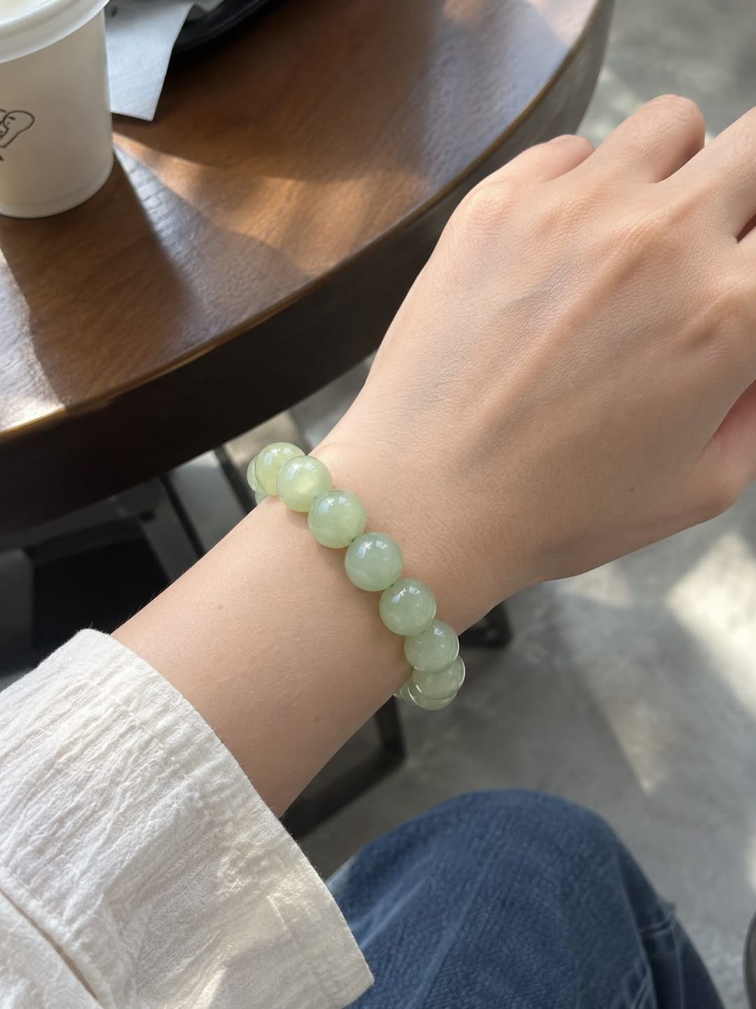 Customer photo review of CosmoGem™ Pulsera de Jade Natural Premium