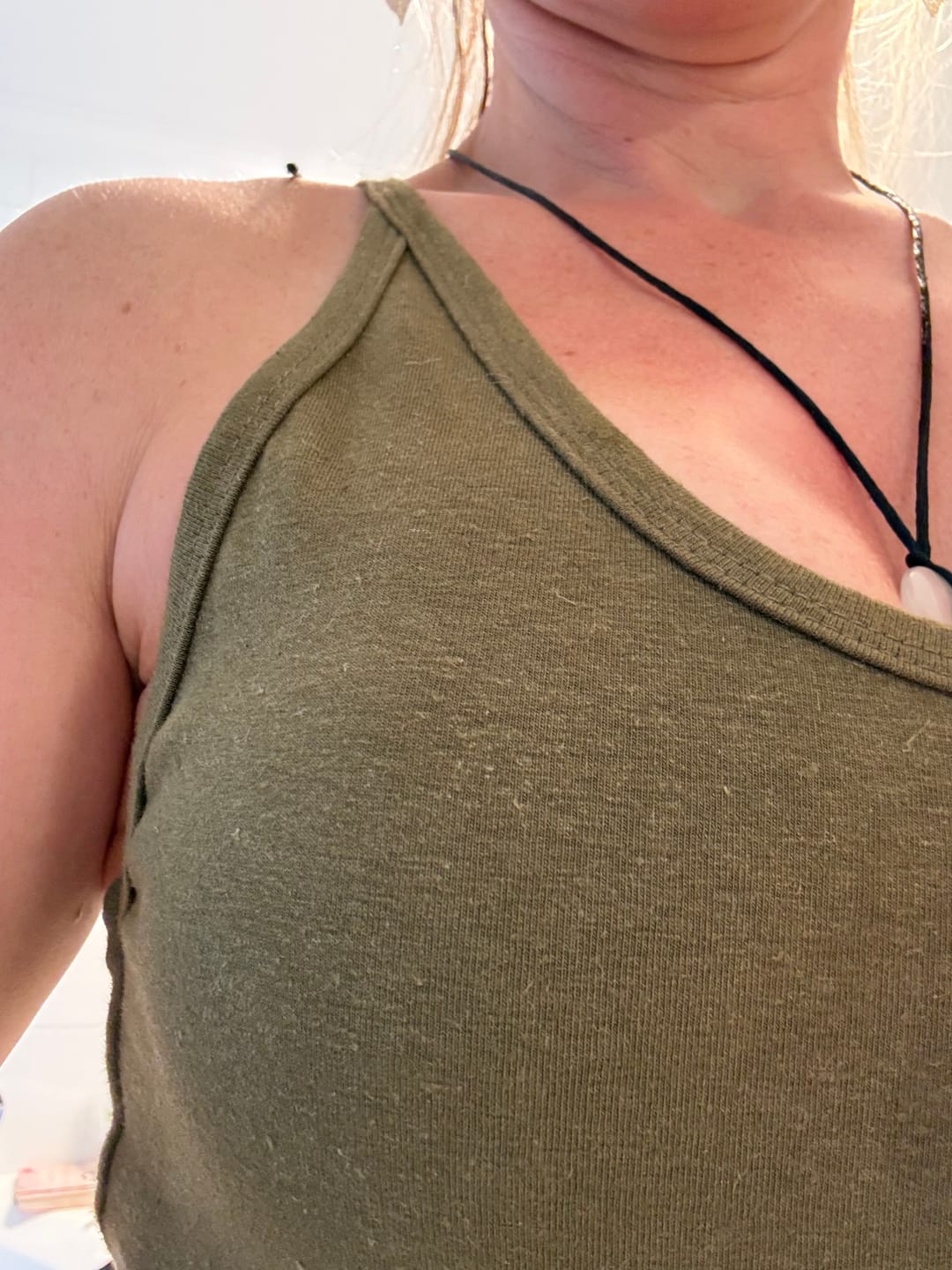 Customer photo review of Cross back hemp sports bra