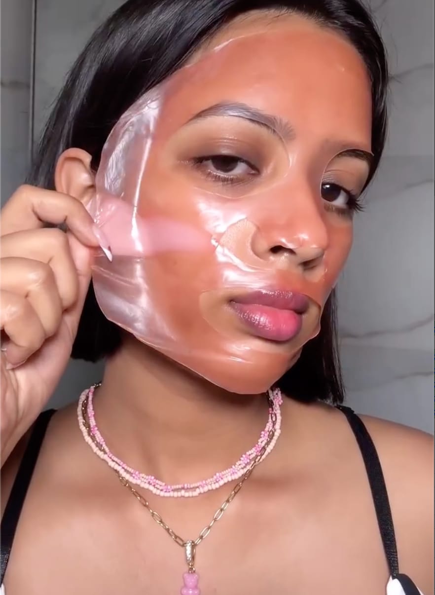 Customer photo review of Salmon PDRN Pink Collagen Jelly Gel Mask