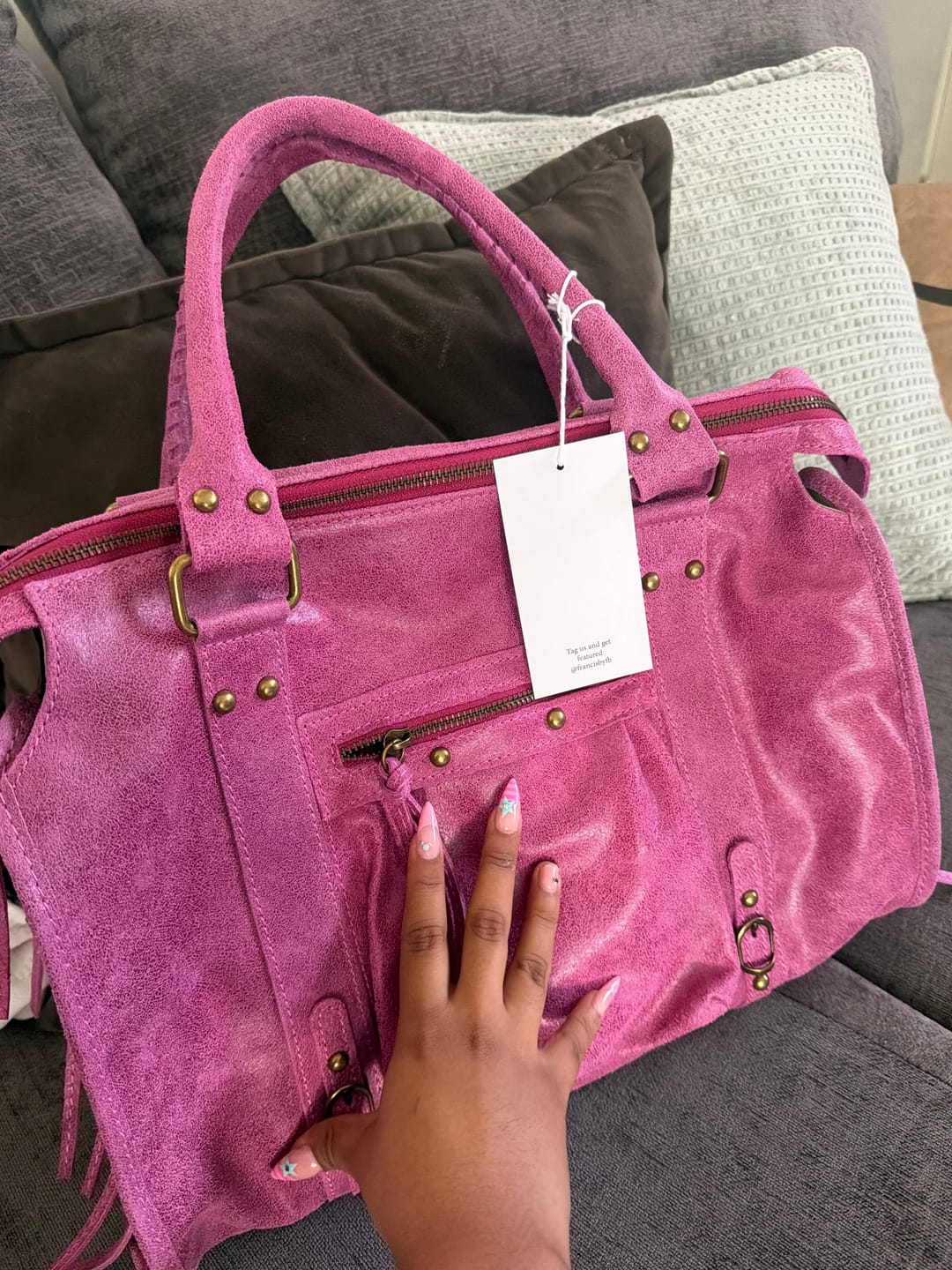 Customer photo review of It girl bag hot pink