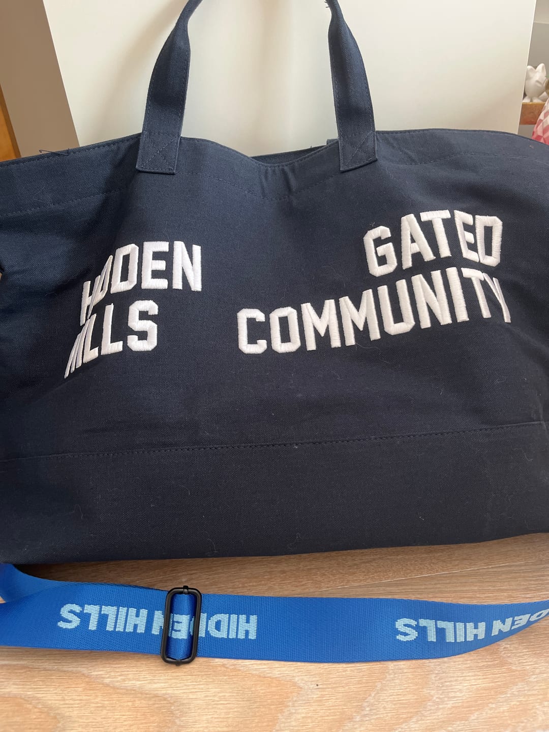 Customer photo review of GATED COMMUNITY CANVAS SHOPPER BAG