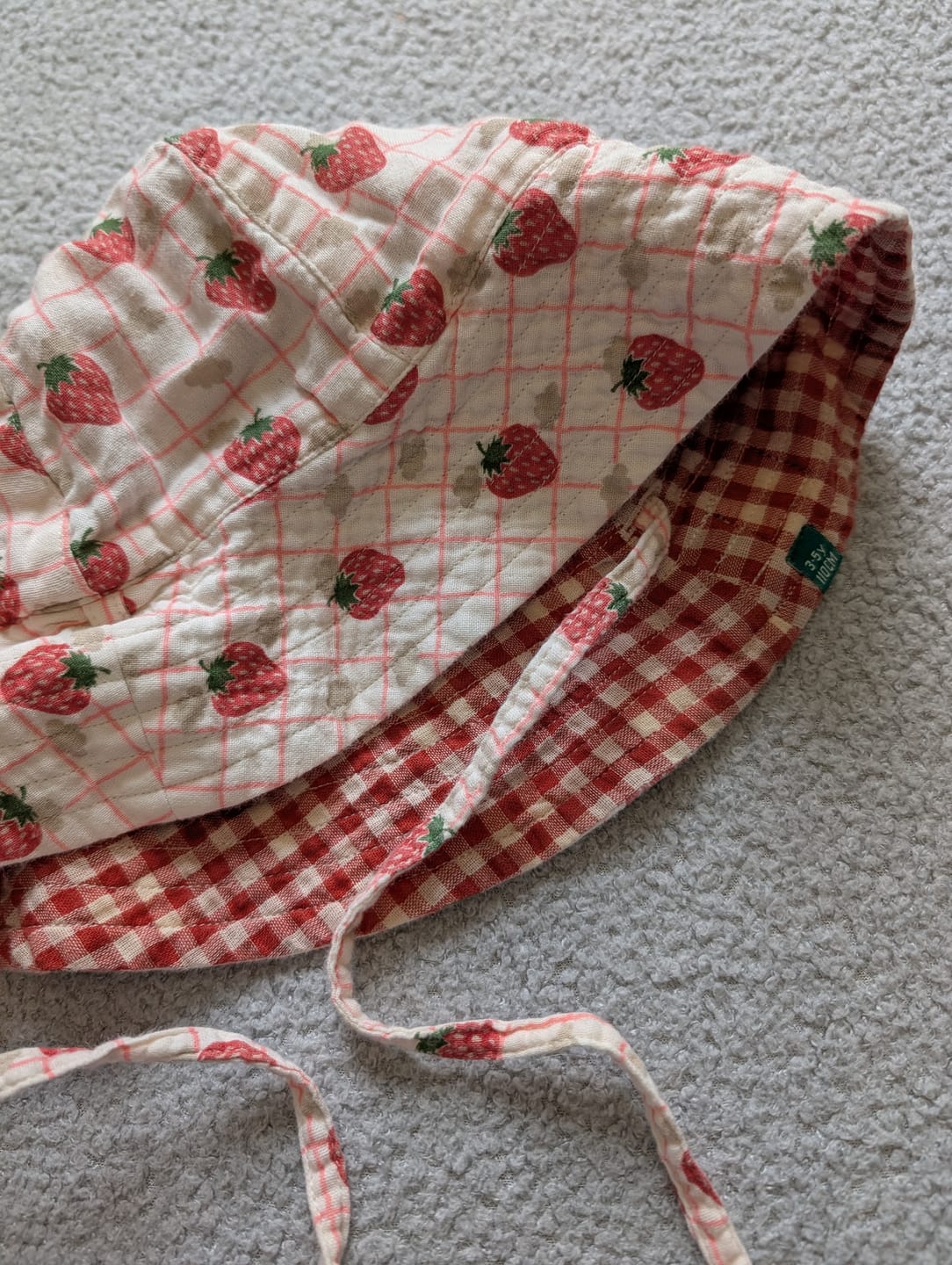 Customer photo review of Strawberry Days Reversible Sunhat