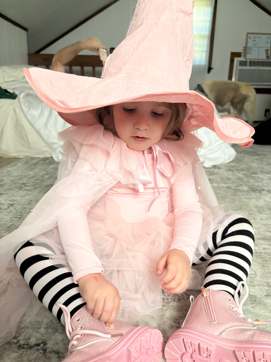 Customer photo review of Pink Sleeping Beauty Pearl Accent Princess Cape