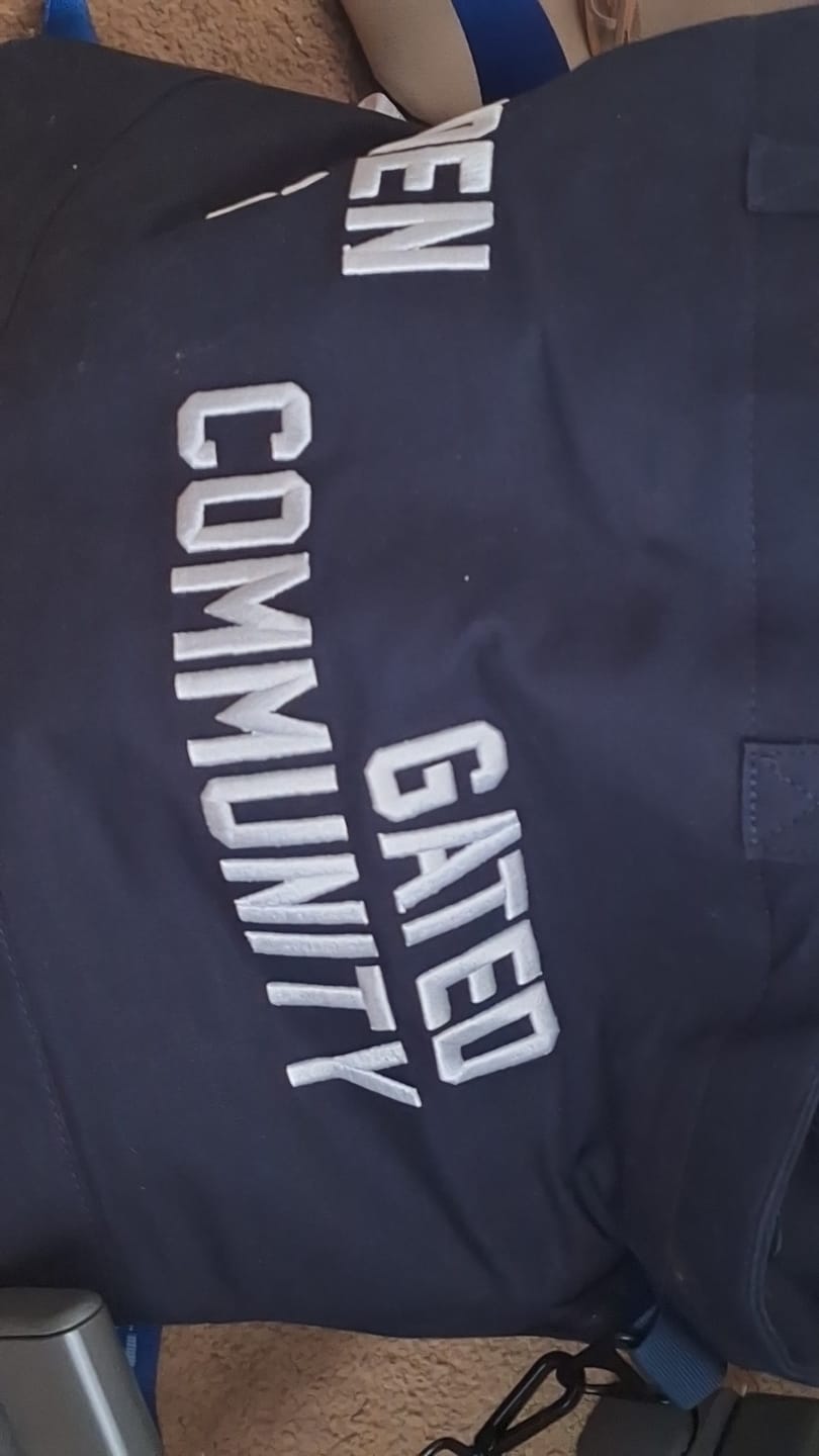 Customer photo review of GATED COMMUNITY CANVAS SHOPPER BAG