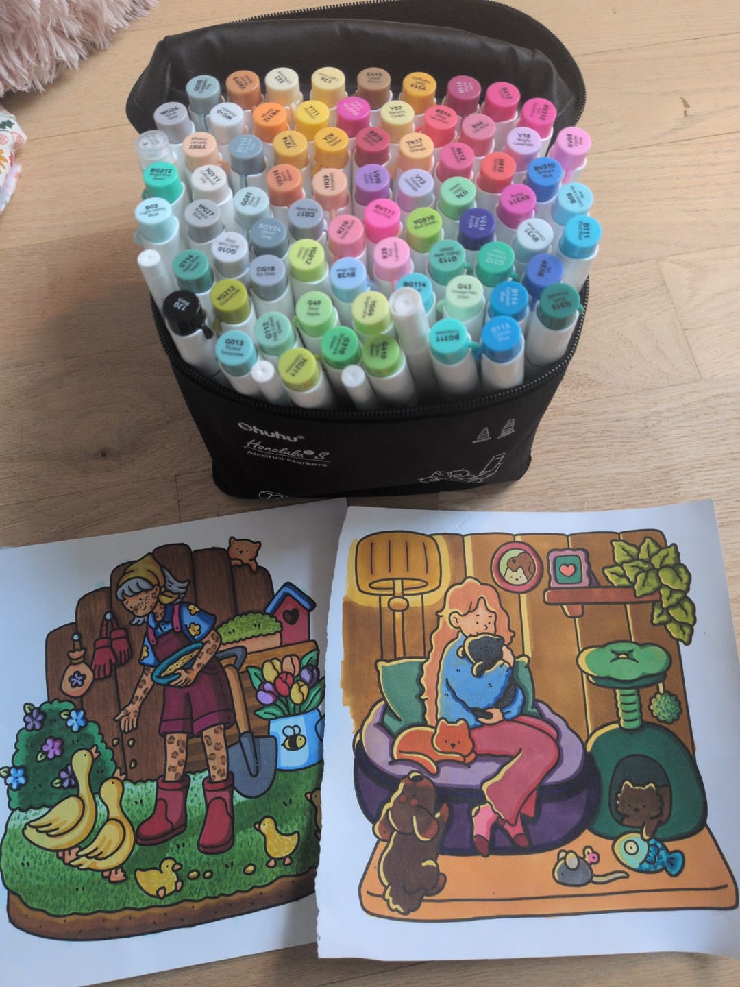 Customer photo review of Ohuhu Honolulu² S 72 Basic Colors Dual Tips Alcohol Art Markers, Brush & Soft Chisel