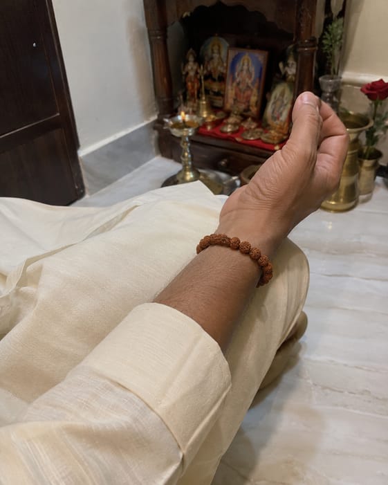 Customer photo review of 5 Mukhi Rudraksha Bracelet