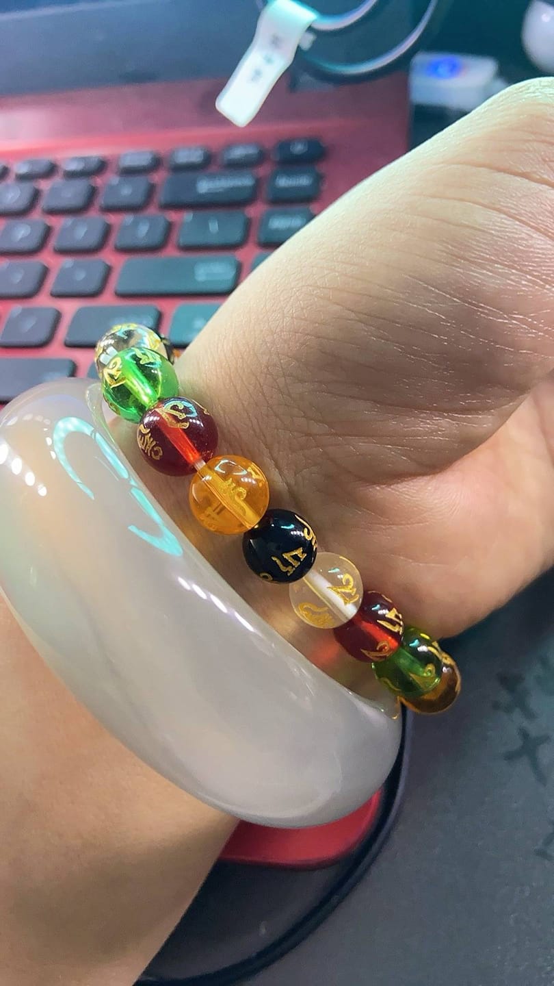 Customer photo review of FREE Today: Protection Fortune & Prosperity Pixiu Om Mani Mantra Colorful Glaze Lucky Bracelet