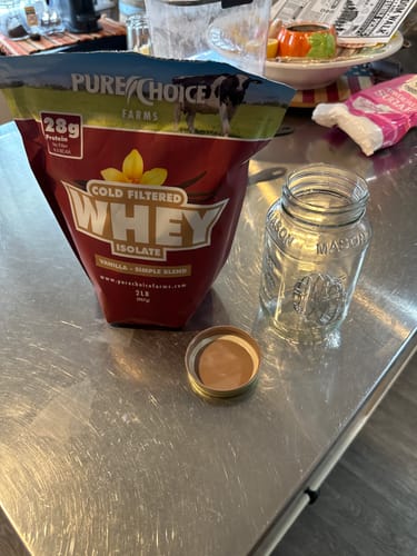 Customer photo review of Whey Protein Isolate with Organic Vanilla