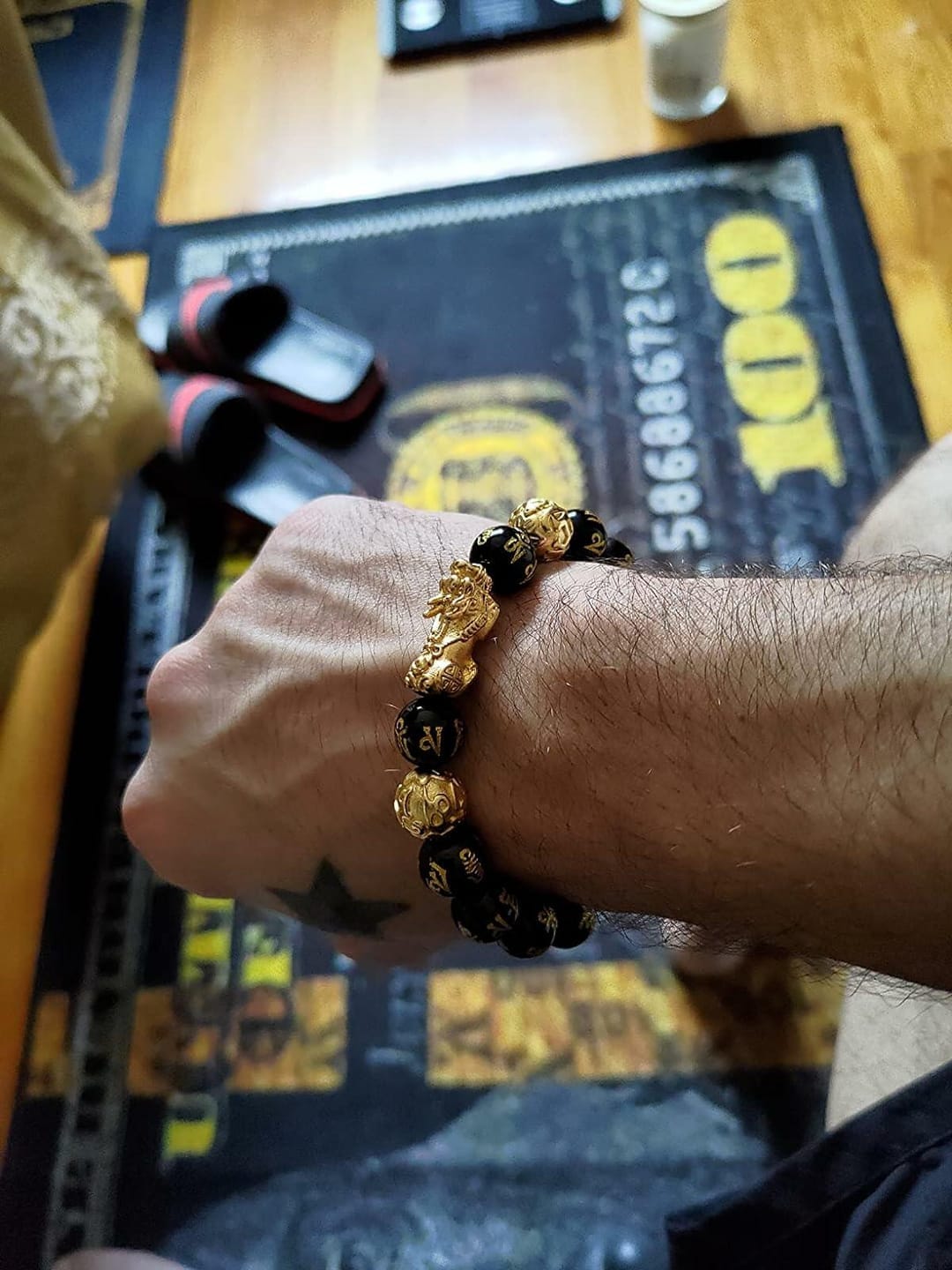 Customer photo review of FREE Today: Protection Prosperity & Strength Black Onyx Om Mani Mantra Pixiu Lucky Bracelet